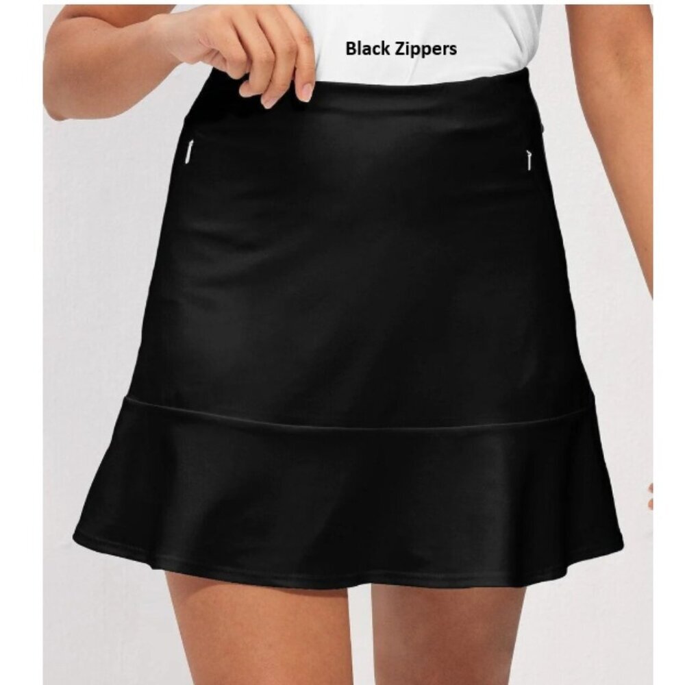 Acegolfs Basic 17 Inch Ruffle Skort UPF50+, Size Large
